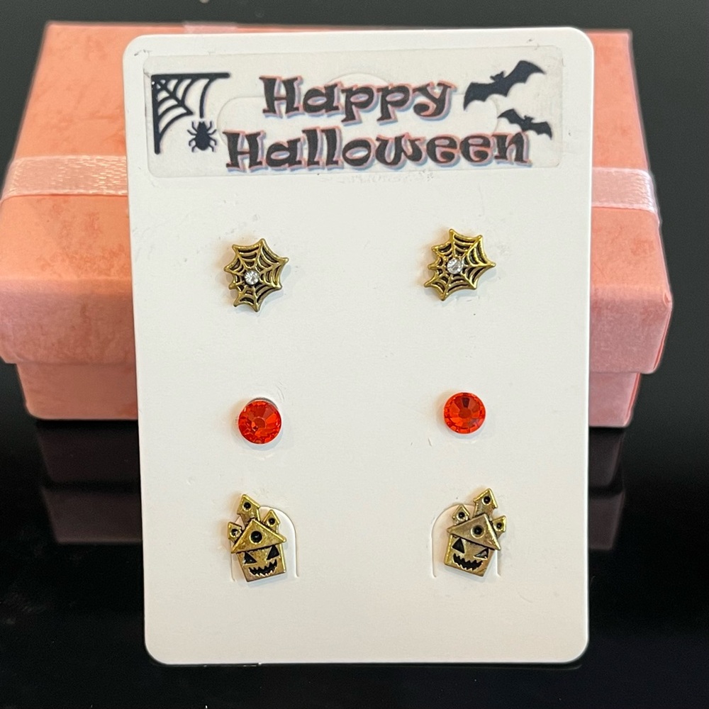Halloween Post Earrings Haunted House